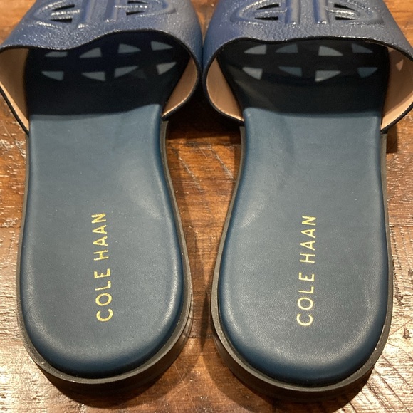 Cole Haan Navy Blue Slide Sandals - Picture 2 of 3